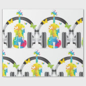 Abstrakte Geige mit Kopfhörern und Musik Geschenkpapier (Flach)