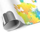 Abstrakte Geige mit Kopfhörern und Musik Geschenkpapier (Rolleneckpunkt)