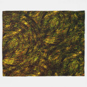 Abstrakte gekrümmte Bänder in goldgrün und dunkels Fleecedecke (Vorderseite (Horizontal))