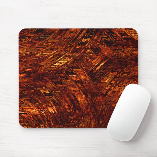 Abstrakte gekrümmte Bänder in rötlich-goldfarbenen Mousepad (Mit Mouse)