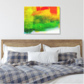 Abstrakte, gelb-grüne Malerei Leinwanddruck (Insitu (Schlafzimmer))