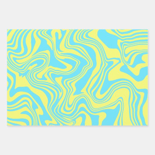 Abstrakte Gelb- und Blautöcher Geschenkpapier Set (Vorderseite 2)