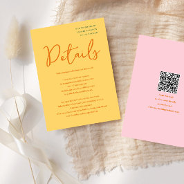 Abstrakte Gelb- und Rosatöne Begleitkarte