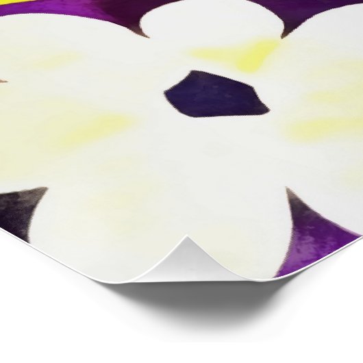 Abstrakte gelbe Blumen auf Viva Magenta Poster (Ecke)