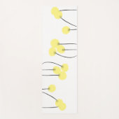 Abstrakte gelbe Blumen mit schwarzem Stamm auf wei Yogamatte (Vorderseite)