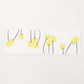 Abstrakte gelbe Blumen mit schwarzem Stamm auf wei Yogamatte (Vorderseite (Horizontal))