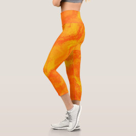 Abstrakte gelbe Diffusion Capri-Leggings Capri Leggings