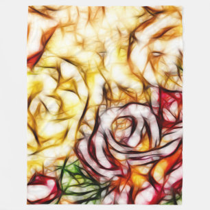 Abstrakte gelbe Lichtrose künstlerischer floraler Fleecedecke