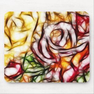Abstrakte gelbe Lichtrose künstlerischer floraler Mousepad