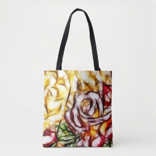 Abstrakte gelbe Lichtrose künstlerischer floraler  Tasche