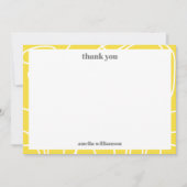 Abstrakte gelbe Linie Fett benutzerdefiniertes Bra Dankeskarte (Vorderseite)