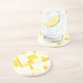 Abstrakte gelbe Quadrate Untersetzer (Seite)