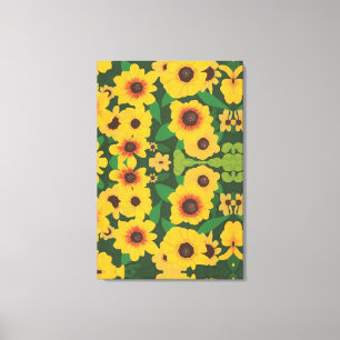 Abstrakte gelbe Sonnenblumen-Malerei Leinwanddruck
