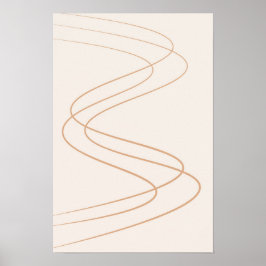 abstrakte gelbe und beige Linien/minimalistisch Poster