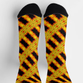 Abstrakte, gelbe und braune Abstrakte Kunst Socken (Oben)