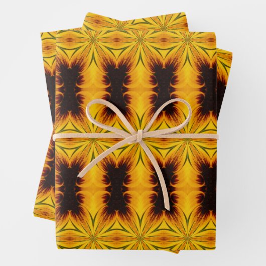 Abstrakte gelbe und braune Formen Geschenkpapier Set (Beispiel)