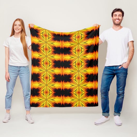 Abstrakte gelbe und braune Muster Fleecedecke (Beispiel)