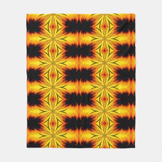 Abstrakte gelbe und braune Muster Fleecedecke (Vorderseite)