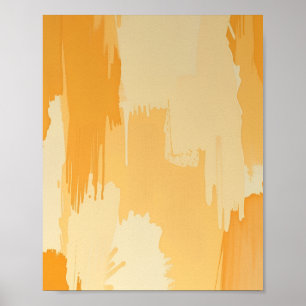 Abstrakte gelbe und cremige Pinselstriche  Poster