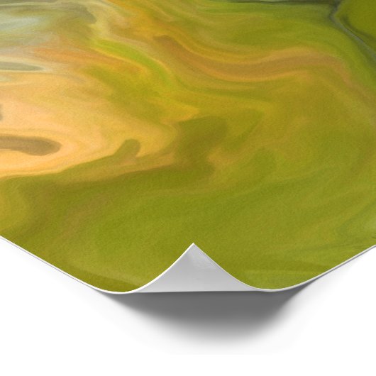 Abstrakte, gelbe und schwarze Malerei Poster (Ecke)