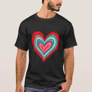 Abstrakte gemalte Herz-Valentinstag-Liebeskunst T-Shirt
