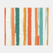 Abstrakte gemalte horizontale Pinselstreifen Boho Fleecedecke (Vorderseite (Horizontal))