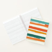 Abstrakte gemalte horizontale Pinselstreifen Boho Notizblock (Innenseite)