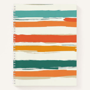 Abstrakte gemalte horizontale Pinselstreifen Boho Notizblock