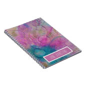 Abstrakte gemischte Medien in Purpur und Blues Notizblock (Rechte Seite)
