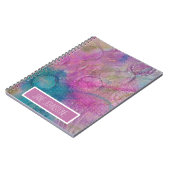 Abstrakte gemischte Medien in Purpur und Blues Notizblock (Linke Seite)