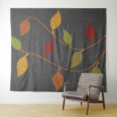 Abstrakte Gemusterte Blätter Zweige Wandteppich (Beispiel (Horizontal))