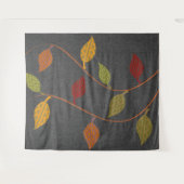 Abstrakte Gemusterte Blätter Zweige Wandteppich (Vorderseite (Horizontal))