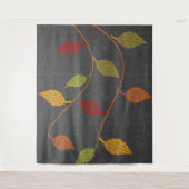Abstrakte Gemusterte Blätter Zweige Wandteppich (Vorderseite)