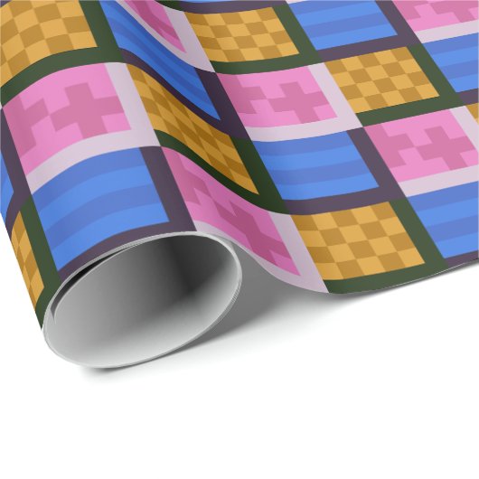 Abstrakte gemusterte Kisten Geschenkpapier (Rolleneckpunkt)