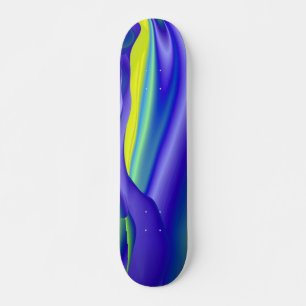Abstrakte Genbogen in gelb lila blau Skateboard