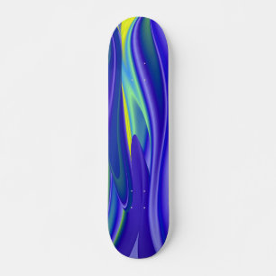 Abstrakte Genbogen in gelb lila blau Skateboard