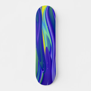 Abstrakte Genbogen in gelb lila blau Skateboard