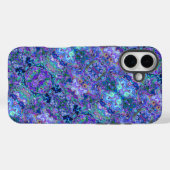 Abstrakte Geodmarbinierung in Pfauenfarben Case-Mate iPhone Hülle (Rückseite (Horizontal))