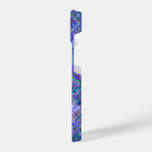 Abstrakte Geodmarbinierung in Pfauenfarben iPhone Hülle (Linke Seite)