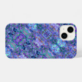 Abstrakte Geodmarbinierung in Pfauenfarben iPhone Hülle (Rückseite (Horizontal))