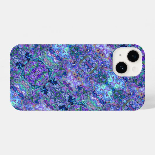 Abstrakte Geodmarbinierung in Pfauenfarben iPhone Hülle (Rückseite (Horizontal))