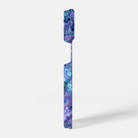 Abstrakte Geodmarbinierung in Pfauenfarben iPhone Hülle (Rechte Seite)