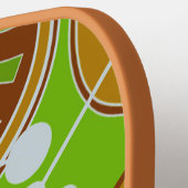 Abstrakte Geoformen in Gold, Grün und Weiß Pickleball Schläger (Linke Seite)