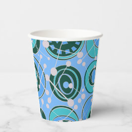 Abstrakte Geoformen in grünem Blau Pappbecher