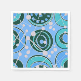 Abstrakte Geoformen in grünem Blau Serviette