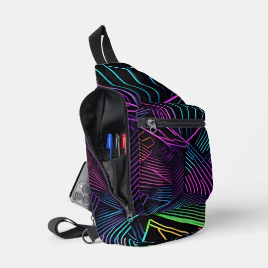 Abstrakte Geometrie Crossbody Bag (Offen)