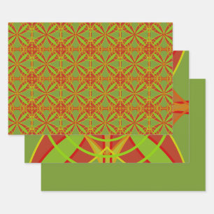 Abstrakte Geometrie der Herbstfarben im Herbst Geschenkpapier Set