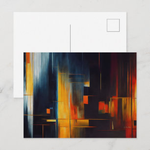 Abstrakte Geometrie der städtischen Lichter Postkarte