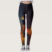 Abstrakte Geometrie der Stadtlichter Leggings (Vorderseite)