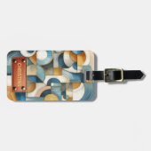 Abstrakte Geometrie des Blauen Goldes Gepäckanhänger (Vorderseite horizontal)